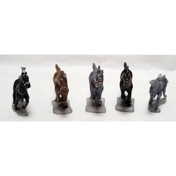 Vintage Lot of 5 Heritage Models Late Byzantine Metal Cavalry Horse Mini Figs - Picture 5 of 7